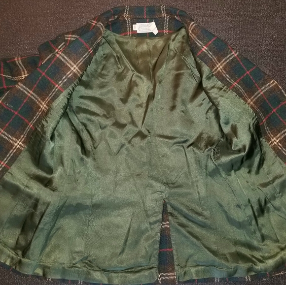 Vintage Villager Plaid Wool Blazer - Picture 4 of 7